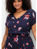 sheego Maxikleid in marine-gemustert