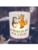 Mr. & Mrs. Panda Kerzenglas Fuchs & Pinguin gehörlos mit Spruch in Transparent