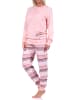 NORMANN Pyjama Bündchen und gestreifter Hose - 69186 in rosa