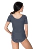 Aquarti Aquarti Damen Ballett Trikot Kurzarm Tanz-Body in graphit