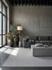 KADIMA DESIGN Teppich rund Uni robust flachgewebt pflegeleicht Wohnzimmer in Grau