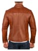 Reichstadt Herren Slim Fit Echtlederjacke Silver Zipper in Brown