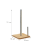 relaxdays Küchenrollenhalter in Natur/ Silber - (B)16 x (H)33 x (T)16 cm
