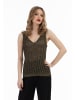 faina Damen Stricktop Mit Effektgarn in Schwarz Gold