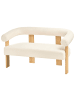 Beliani 2-Sitzer Sofa ILBRO in Weiß/Braun - (W) 138 x (H) 76 x (L) 68 cm