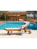 Beliani Gartenliege JAVA PREMIUM in Braun/Grau - (W) 64 x (H) 35 x (L) 196 cm