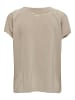 JACQUELINE de YONG Bluse Regular Fit V-Ausschnitt Kurzarm Basic in Beige