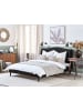 Beliani Doppelbett COLMAR in Schwarz/Braun - (W) 192 x (H) 107 x (L) 215 cm