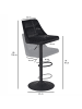FineBuy Barstuhl in Schwarz / Samt / 45x51x106