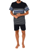 NORMANN kurzarm Schlafanzug Shorty Streifen in blau