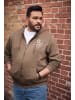 Men Plus Sweatjacke in hellbraun