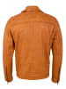 FREAKY NATION Bikerlederjacke Lammnappa in Orangegelb
