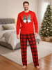 United Labels Wichtel XMAS Schlafanzug Pyjama Set Langarm Oberteil mit Hose in rot/schwarz
