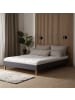Homestyle4u Polsterbett mit Lattenrost 140x200 cm in Grau