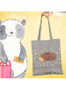 Mr. & Mrs. Panda Tote Bag Igel Herzen ohne Spruch in Light Grey