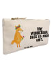 Mr. & Mrs. Panda Pouch Fuchs Blumen mit Spruch in Weiß