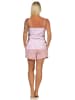 NORMANN Ärmellose Spaghetti Träger Shorty Pyjama Zebra - 62251 in altrose