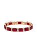faina Women Crystal-Studded Link Bracelet in Rose Gold Red