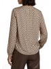 Zero  Satin-Bluse mit Print. in Cream/Brown
