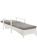 Beliani Gartenliege VASTO in Weiß/Grau - (W) 63 x (H) 26 x (L) 158 cm