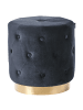 Beliani Pouf CARROLLTON in Schwarz/Gold - (W) 40 x (H) 41 x (L) 40 cm