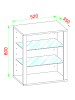 VCM  Holz Glas Stand Vitrine Sammelvitrine Glasol S in Weiß