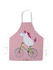 Mr. & Mrs. Panda Schürze Einhorn Radfahrer ohne Spruch in Rot Pastell