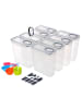 relaxdays 8 x Vorratsdosen in Transparent - 3,7 l