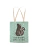 Mr. & Mrs. Panda shopping bag Stinktier Sitzen mit Spruch in Türkis Pastell