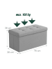relaxdays Sitzbank in Grau - (B)76 x (H)38 x (T)38 cm