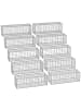 SONGMICS 10er-Set: Gabione in Silbern - (B)100 x (H)30 x (T)30 cm