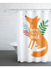 Juniqe Duschvorhang "Born to Be Wild Fox" in Grün & Orange
