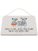 Mr. & Mrs. Panda Deko Schild Koala Familie mit Spruch in Grau Pastell