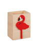 relaxdays Stiftehalter "Flamingo" in Natur/ Rot