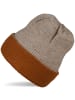 styleBREAKER Strickbeanie in Taupe-Cognac