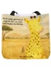 Mr. & Mrs. Panda Damen Schultertasche Giraffe Zufrieden Design m... in Weiß