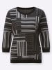 creation L Jacquard-Pullover in graphit-schwarz-gemustert