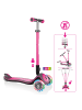 GLOBBER Scooter ELITE DELUXE LIGHTS Roller in pink, mit Leuchtrollen