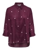 ONLY Bluse Hemdkragen Box Fit Manschetten Knopfleiste in Rot