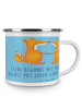 Mr. & Mrs. Panda Camping Emaille Tasse Hochzeit Liebe mit Spruch in Sky Blue