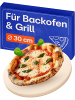 Praknu Pizzastein Rund 30 cm für Grill und Backofen - Für knusprigen Boden -