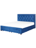 Beliani Doppelbett LIEVIN in Blau - (W) 185 x (H) 122 x (L) 217 cm