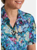 GOLDNER Kurzgröße:  Hemdbluse Blusenshirt mit floralem Print in blau / gemustert