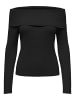 ONLY Weicher Strickpullover Schulterfrei Bequem Warm in Schwarz