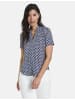 Gerry Weber Bluse Kurzarm in Blau/Ecru/Weiss Gemuster