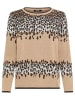 Olsen Strickpullover Urban Wild Henny in beige schwarz - 0001