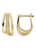 Adeliás Damen Ohrringe – Ohrstecker aus 925 Silber mit Zirkonia in gold