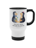 Mr. & Mrs. Panda Kaffeebecher Pinguin Pärchen mit Spruch in Weiß