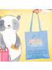 Mr. & Mrs. Panda Schultasche Alleine schlafen lernen mit Spruch in Sky Blue