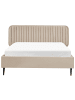 Beliani 2-tlg Doppelbett BRIN in Beige/Schwarz